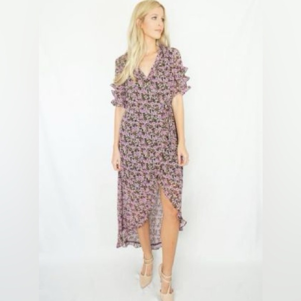 🚨New LOST + WANÂDER Women’s Lovestoned elegant Wrap Dress - Picture 3 of 7